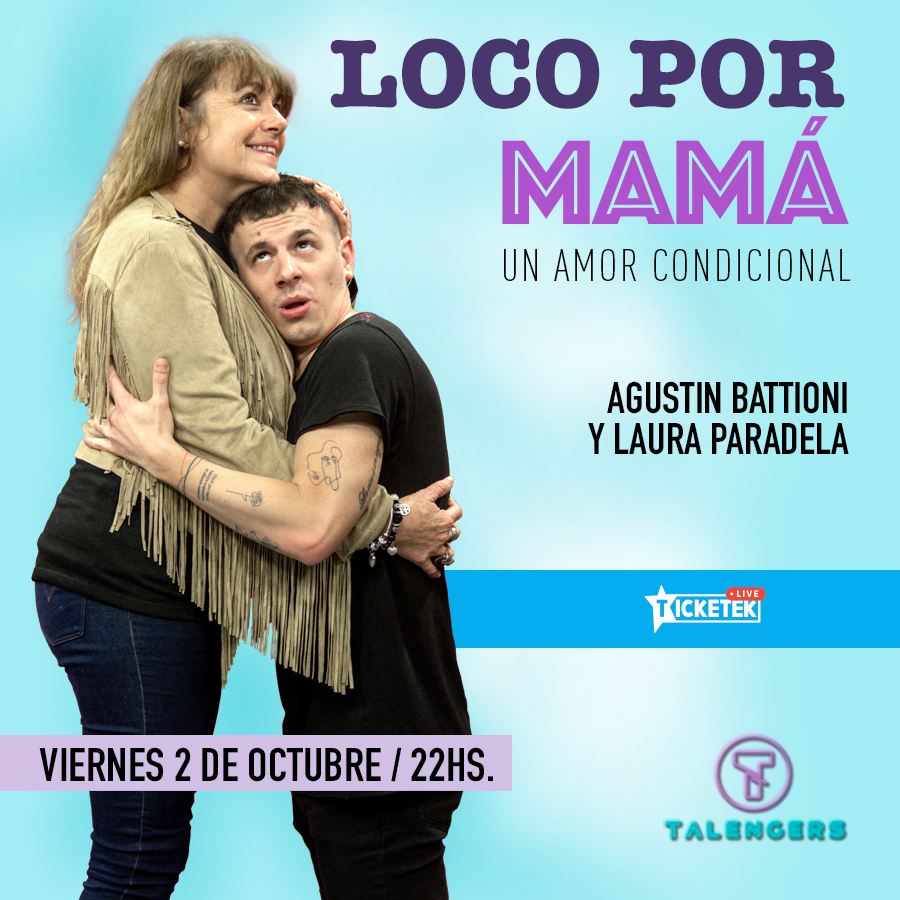 TicketekAr's tweet photo. ✨ #TicketekLive te acerca Loco por Mamá

👩‍👦 Un hijo, una madre y una convivencia que parecería ser infinita. Solo parecería… Con @agusbattioni y Laura Paradela

📆 Estreno 2 de octubre

🎫 Conseguí tus accesos ahora https://t.co/dct1ifUaeW https://t.co/HAt1DbyERr
