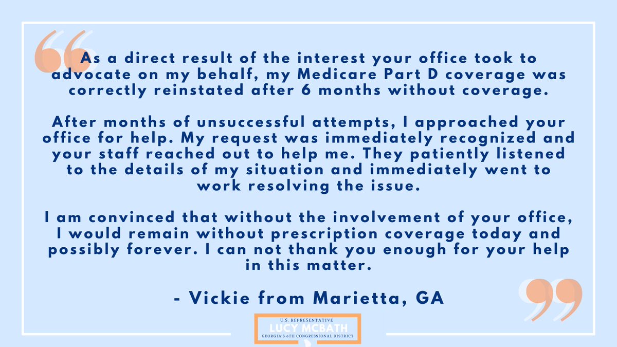 Vickie M. from Marietta contacted our office to request assistance with her Medicare coverage.