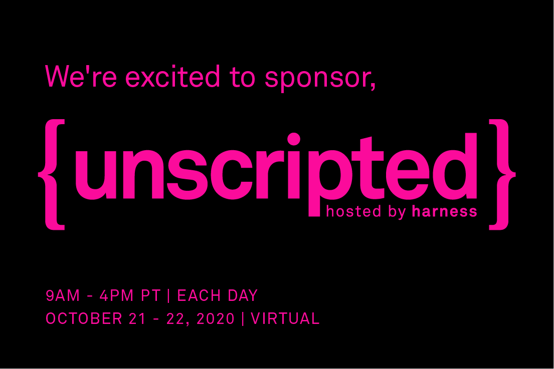 ObservianHQ's tweet photo. We're sponsoring the {Unscripted} conference this year!  Join us Oct 21-22.

Learn How To Simplify and Scale Software Delivery. 

Register here:  https://t.co/gYeAkU6OZu https://t.co/x7DWQrJ0QS