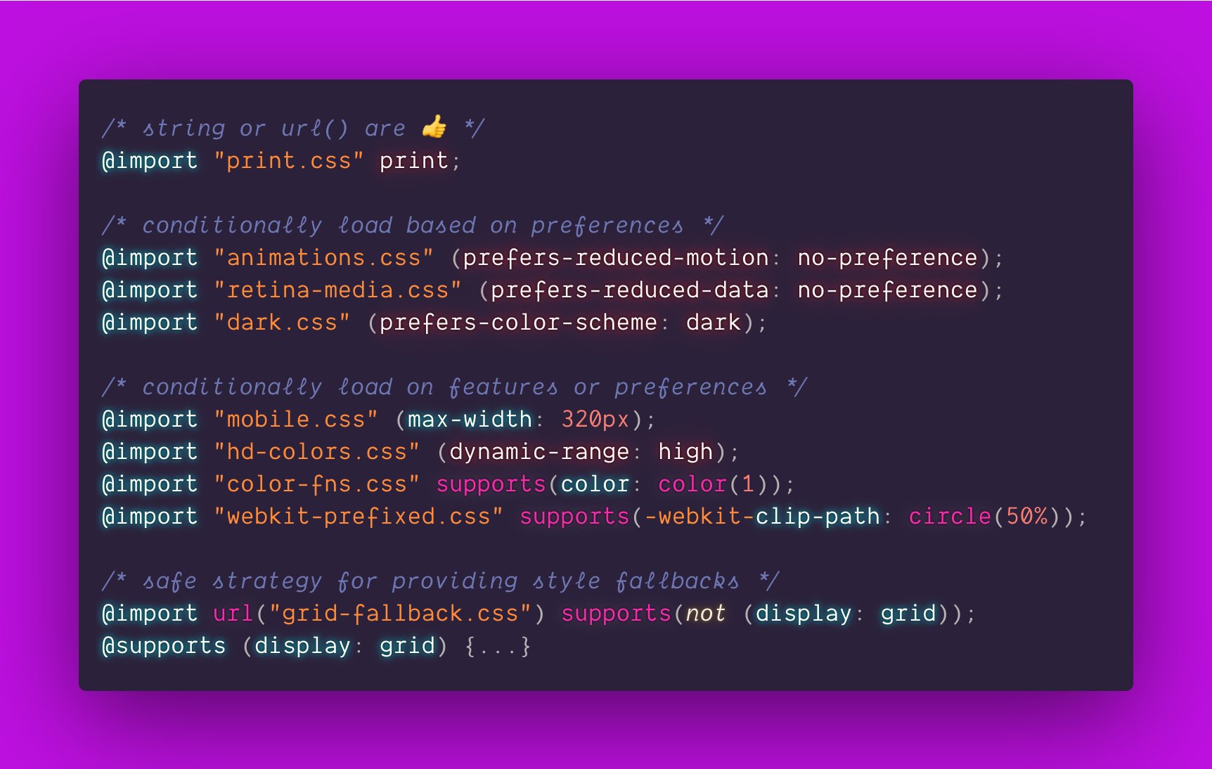 تويتر \ Adam Argyle على تويتر: "Same concept as the (apparently popular quoted tweet) but executed from #CSS instead of #HTML 🤓 CSS has a special power in this context: the supports تويتر \ Adam Argyle على تويتر: "Same concept as the (apparently popular quoted tweet) but executed from #CSS instead of #HTML 🤓 CSS has a special power in this context: the supports