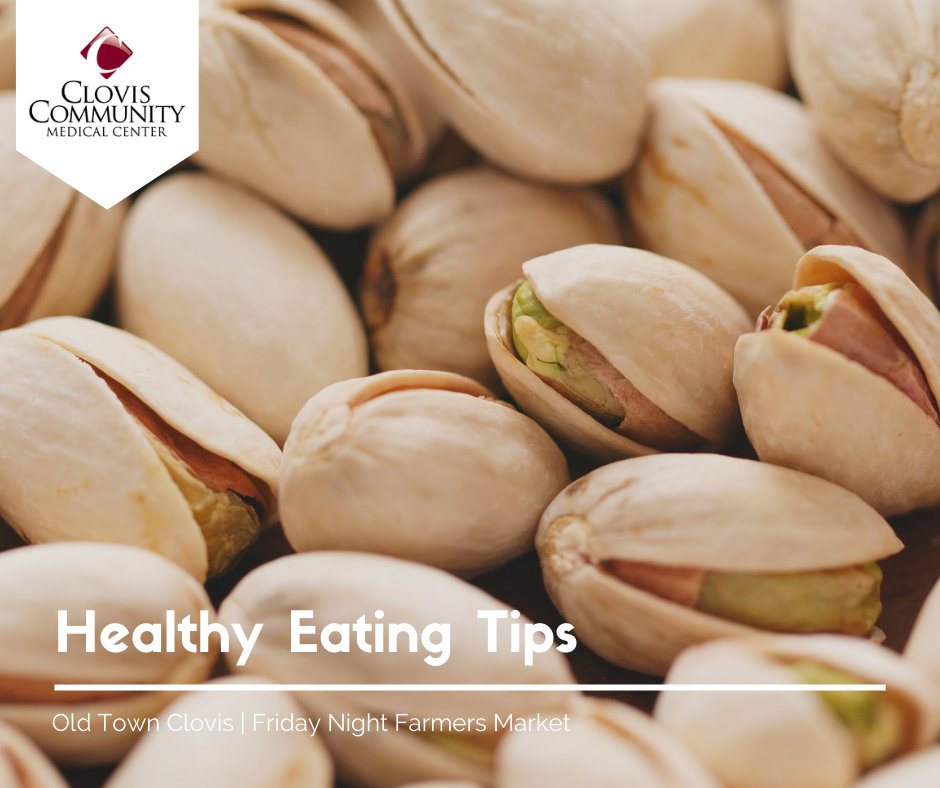 Did you know that pistachios are high in antioxidants, which prevent cell damage and play a key role in reducing the risk of disease, such as cancer? This #HealthyEatingTipTuesday is brought to you by Clovis Community Medical Center.
