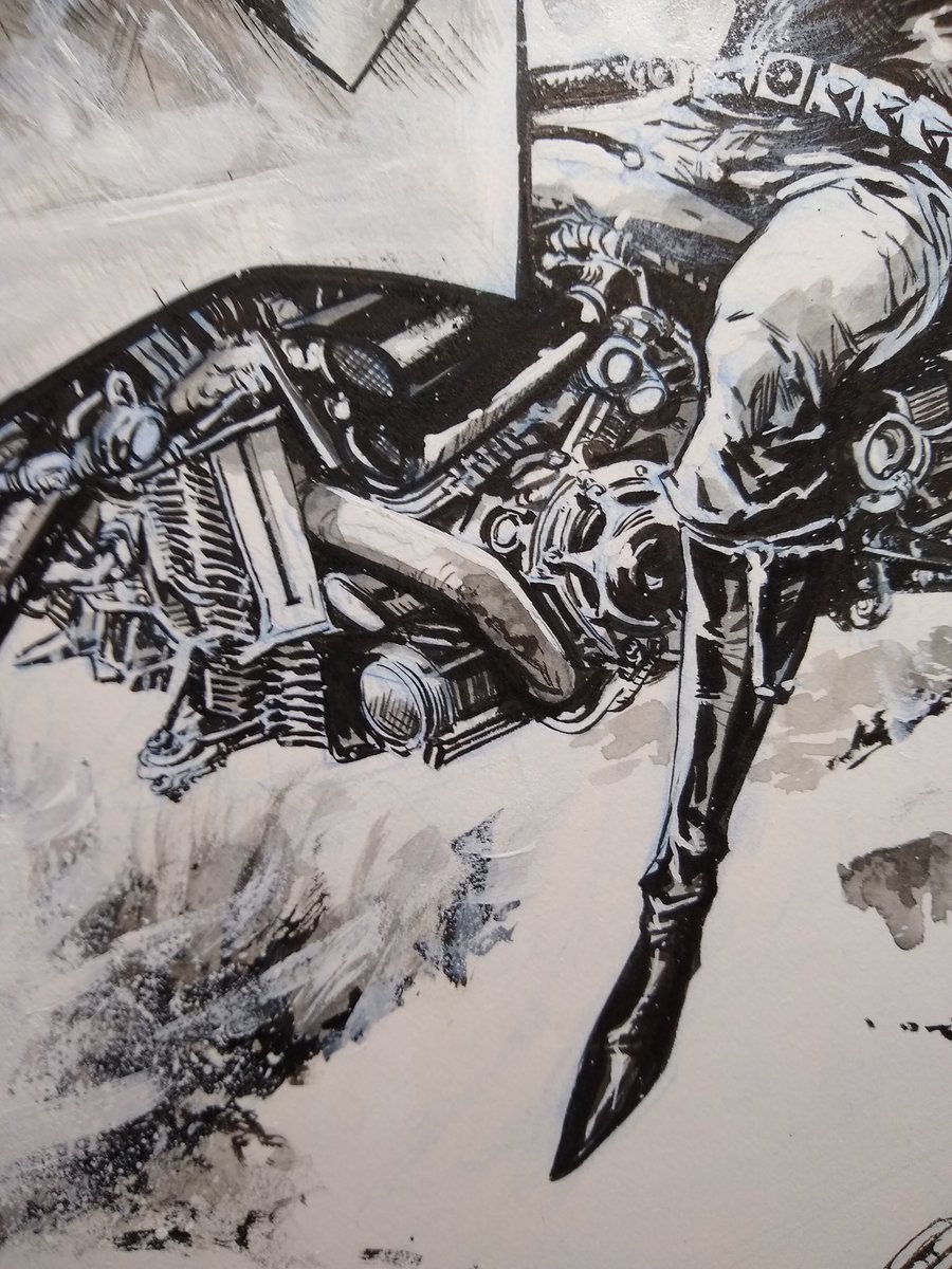 MaxFiumara's tweet photo. Some detail pics of a Ghost Rider commission @splashpageart  #ghostrider #MARVEL #marvelcomics https://t.co/hO4eSA3mra