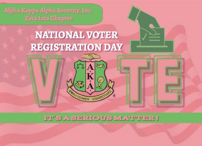 IT’S NATIONAL VOTER REGISTRATION DAY! Your voice matters! Voting is a Serious Matter! Register to vote today and be heard!