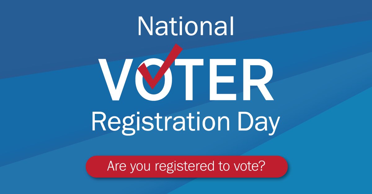 PRSA's tweet photo. It's #NationalVoterRegistrationDay! Are you registered? Check your voter registration status here and get registered to ensure you’re #VoteReady >> https://t.co/jOUn7DwZoj

You can also find out about voter registration deadlines by state, voting times and locations, and more. https://t.co/u5TJWBqCFm