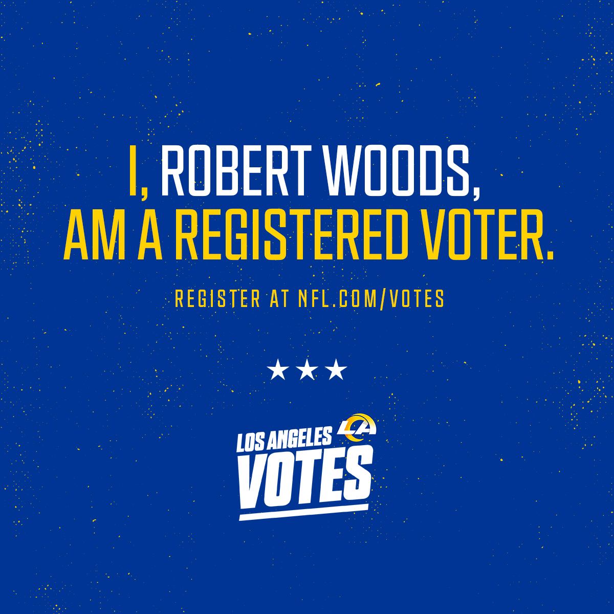 robertwoods's tweet photo. Register to vote at https://t.co/36uy9oRS1E #NFLVotes https://t.co/ZiIs28MYFz