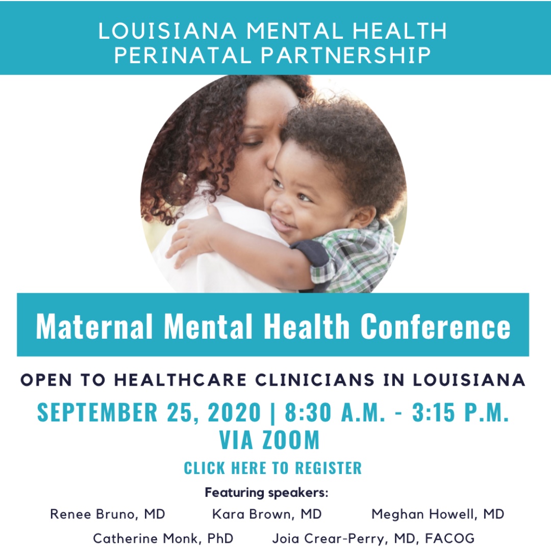 MMHLA2's tweet photo. Join Louisiana Mental Health Perinatal Partnership for a virtual Maternal Mental Health Conference THIS FRIDAY, September 25th! https://t.co/t2FfszJsPP
@TulaneMedicine @LADeptHealth @drnolamom @Monk_Lab @doccrearperry @WomansHospital #lamhpp #pregnancy #postpartum #MMH #PMADs https://t.co/1qijTlkz79