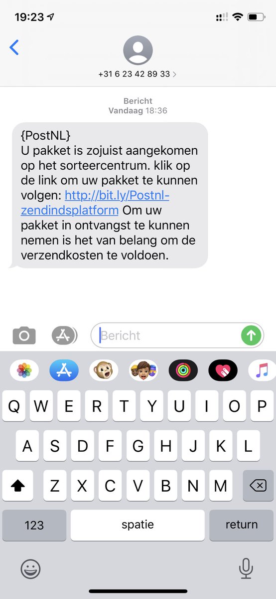 Ik wist niet dat <a href="/PostNL/">PostNL</a> ook via sms werkte! #fishing #alert #block 0623428933