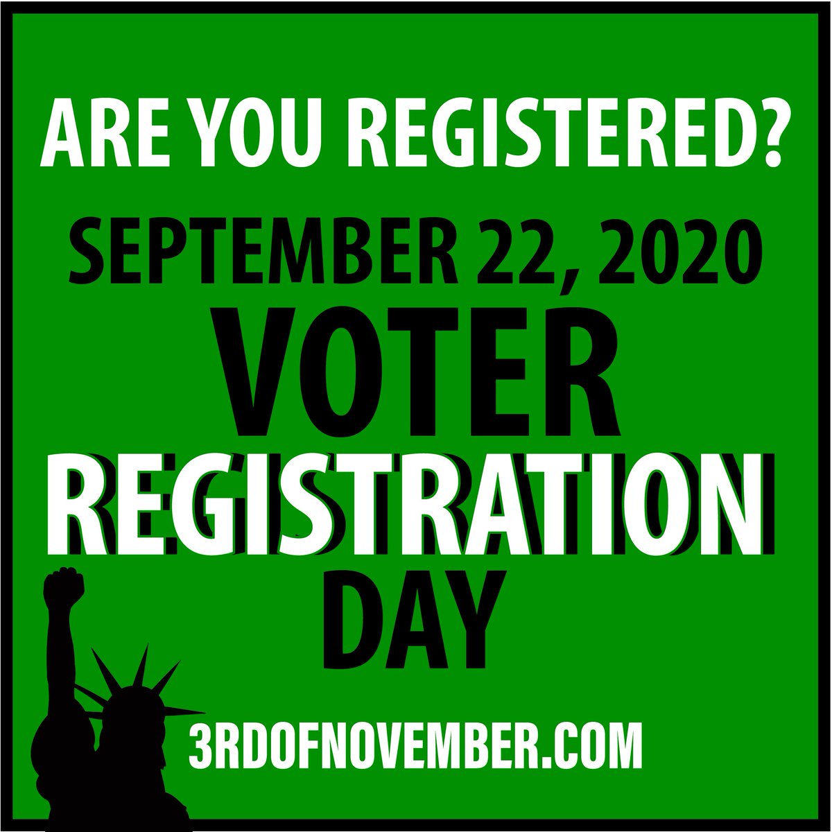 Happy #nationalvoterregistrationday !
Get yourself registered today! Your country is counting on you.
.
.
#vote2020 #electionday #civilrights #america #wethepeople #unitedwestand https://t.co/fUbV6uxfXA