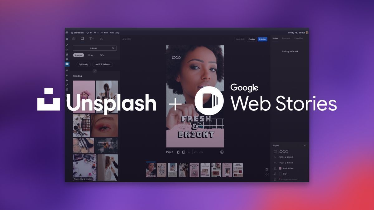 unsplash's tweet image. Unsplash + Google 
To make it easier to create compelling visual stories to share across the web, we’ve teamed up with @Google to bring the Unsplash library to the Web Stories visual editor for WordPress.
unsplash.com/blog/unsplash-…
#WebCreators