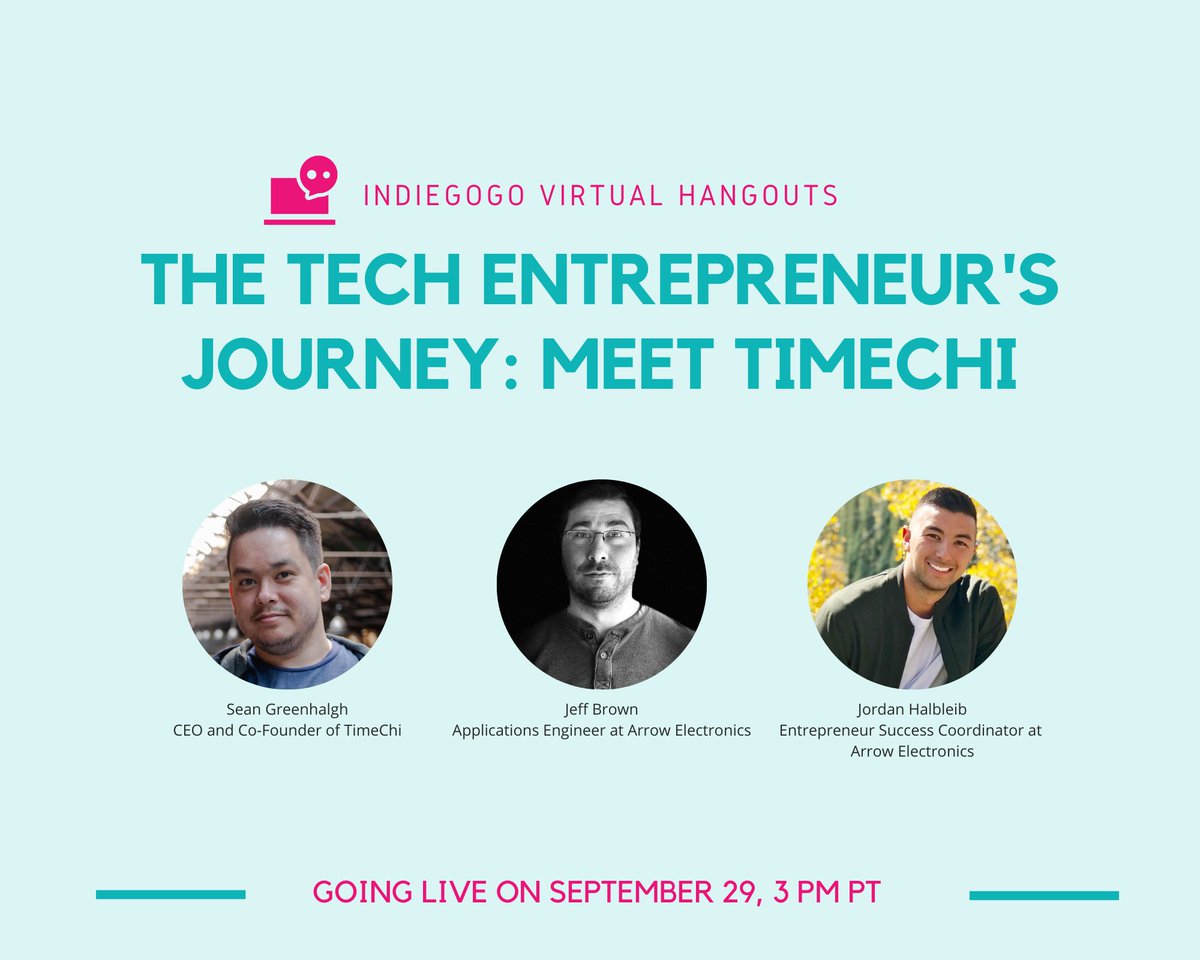 NEW addition to the #IGGVirtualHangouts lineup!🧑‍💻Join us on 9/30 at 3 PM PT for a conversation on tech entrepreneurship with Sean Greenhalgh, CEO and Founder of <a href="/gettimechi/">TimeChi</a> and the <a href="/Arrow_dot_com/">Arrow Components</a> team. Sign up for free now to reserve your spot: bit.ly/arrowvirtualha…