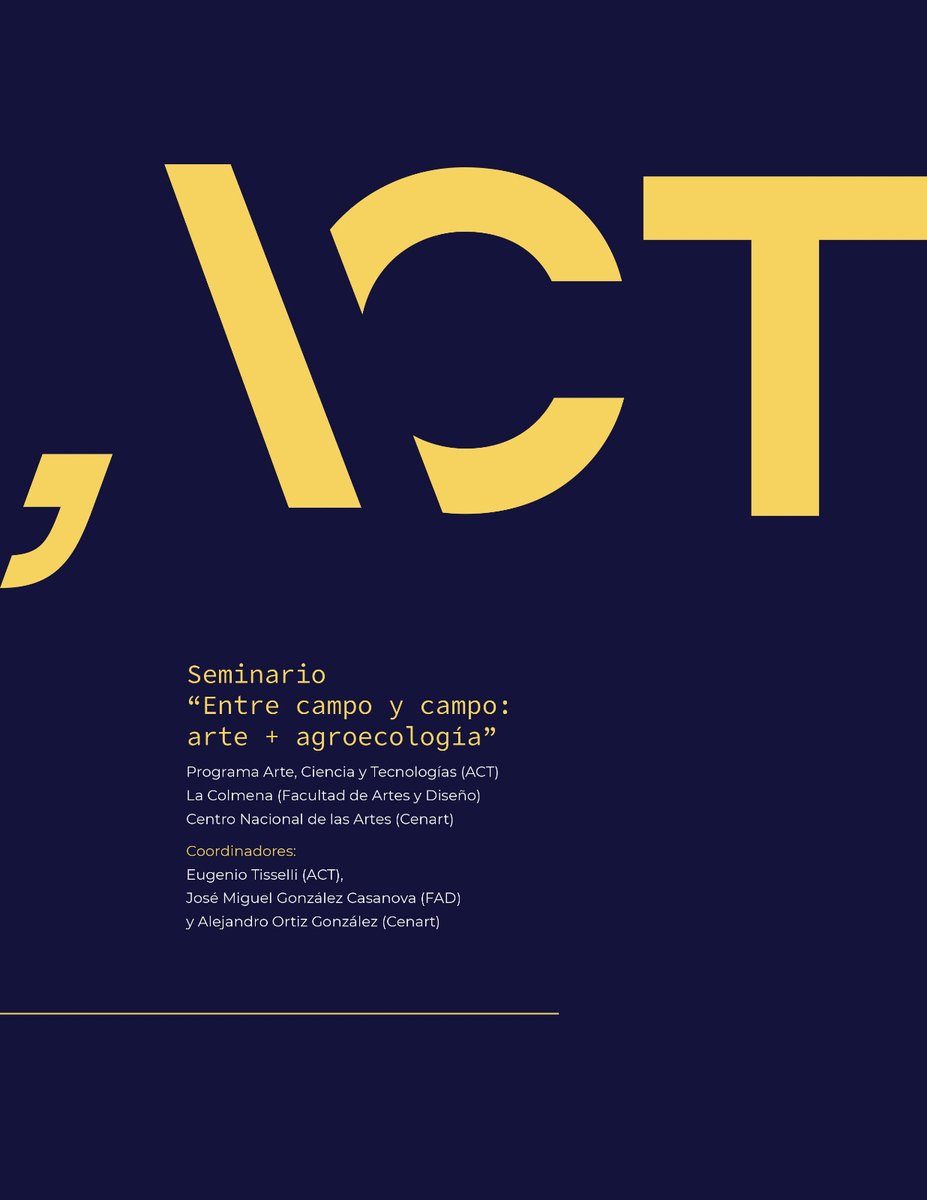 Hoy:
Hacia la construcción de una comunidad agroecológica
Mesa redonda con Ignacio Plá, <a href="/NestorQuinonnes/">Néstor Quiñones</a> y <a href="/maurogiaconi/">mauro giaconi</a> de #Quiñobrera, Felipe Barrera de Chinampayolo y Antonio Carrillo.
Seminario 'Entre campo y campo: arte + agroecología'
4 pm, YouTube: youtube.com/channel/UClGRQ…