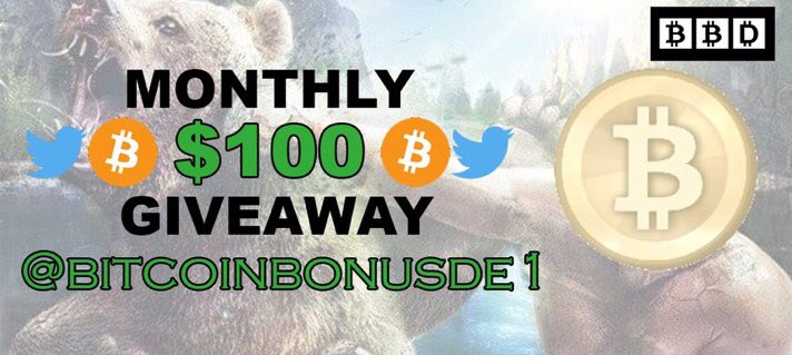 bitcoinbonusde1's tweet photo. Like, follow and retweet we will pick a winner in 3 hours to send the wallet address for $100 worth of BTC #Giveaway #Bitcoin #buythedip https://t.co/sGVUmdH6eJ