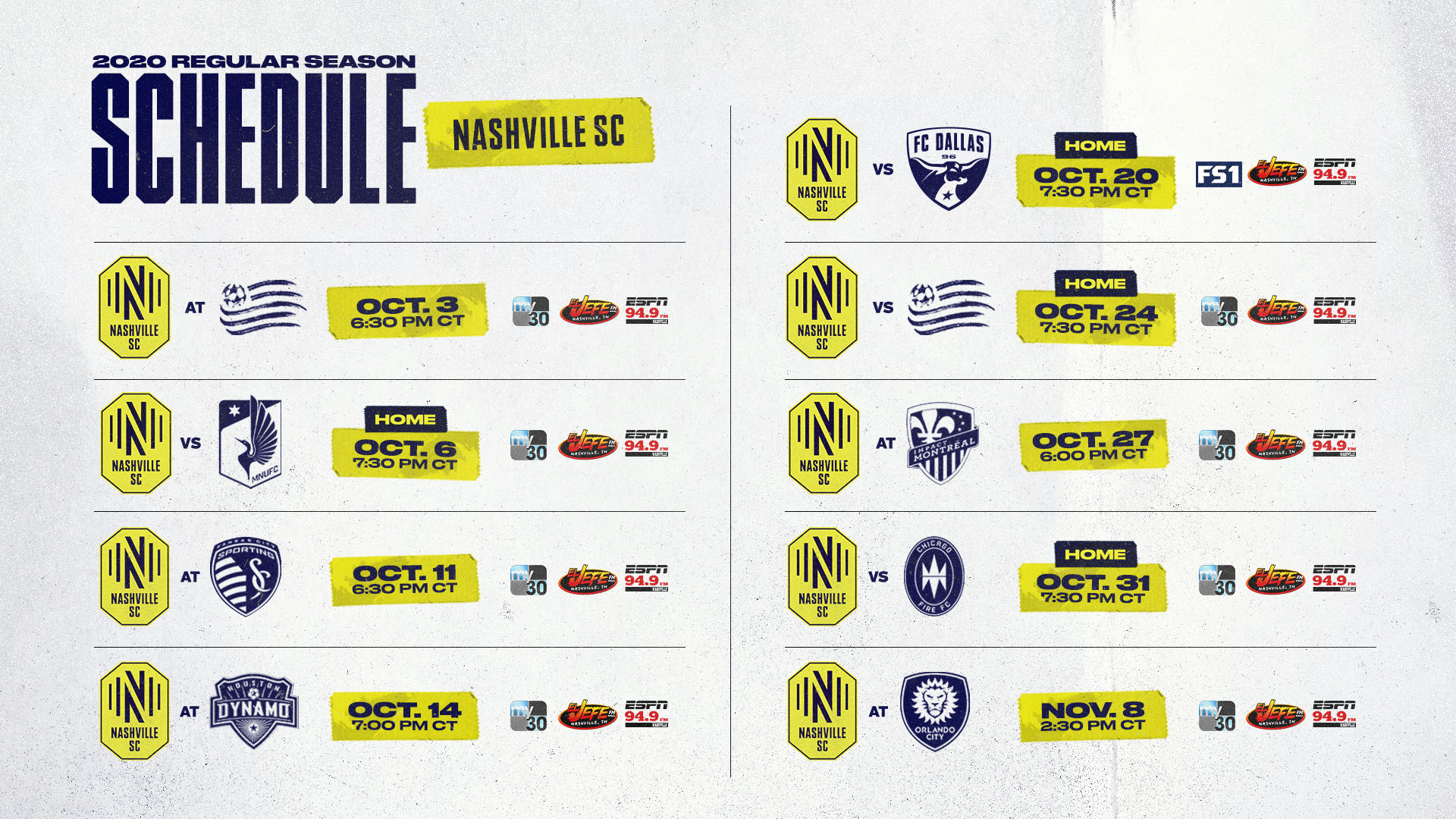 Nashville Sc Schedule 2022 Nashville Sc On Twitter: "The Rest Of Our Inaugural @Mls Schedule Is Out,  And We're Excited To Welcome A Limited Capacity Of First String Members  Back To Nissan Stadium For Our Home