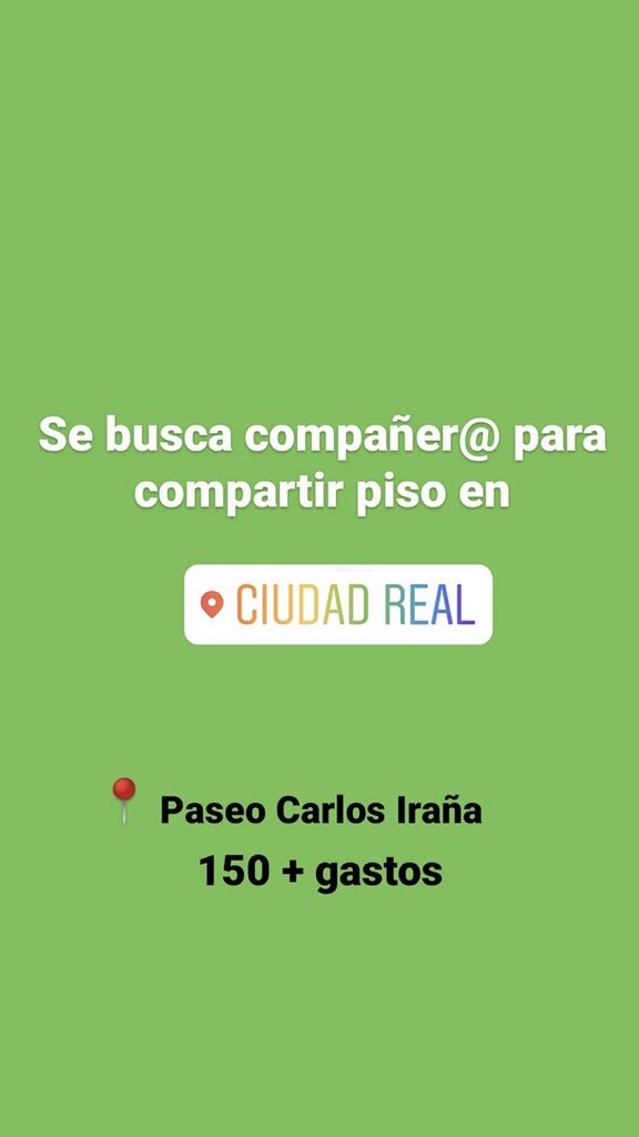 ‼️URGENTE‼️ Se busca compañero de piso en Ciudad Real +info📥 #wikiCR