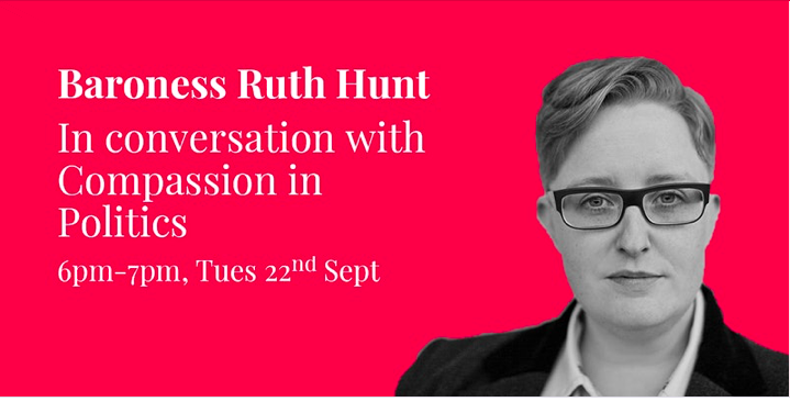 Ruth Hunt in conversation with *Compassion in Politics held on 22 September 2020 - the day the UK Government announced its decision not to reform the GRA. *Compassion here really means ‘you agree with me and you’re left wing’.