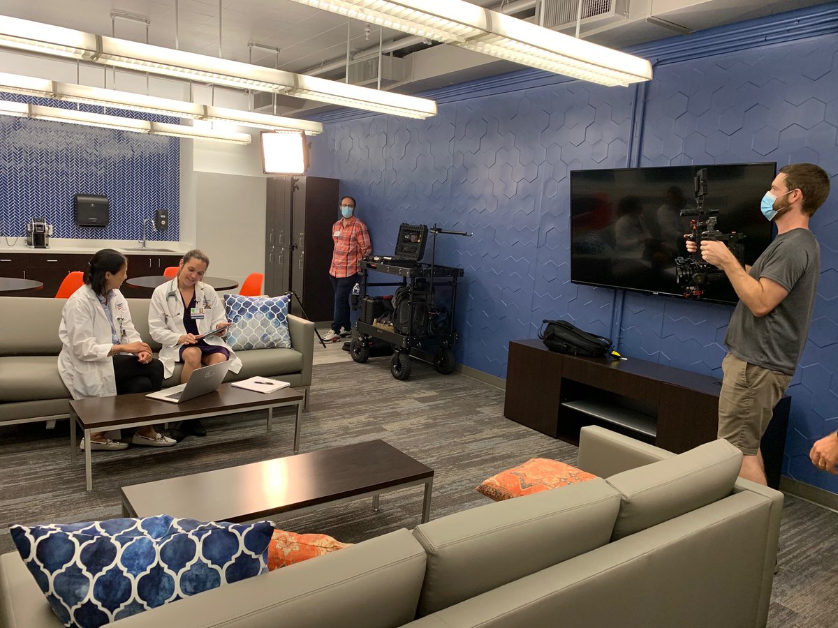 Lights, camera, action! We're shooting a video to tell prospective residents about the amazing residency program at #SinaiHospital.  We're training the next generation of doctors to #CareBravely for our patients and our communities.