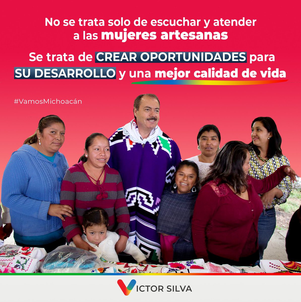 VictorSilvaMich's tweet photo. Siempre hemos trabajado y creído en las mujeres, apostando por su preparación y emprendimientos. 

El futuro de Michoacán debe ser con el talento de nuestras mujeres artesanas. Su desarrollo es parte fundamental de la solución a la crisis económica y social que enfrentamos. https://t.co/PokYpoen5k