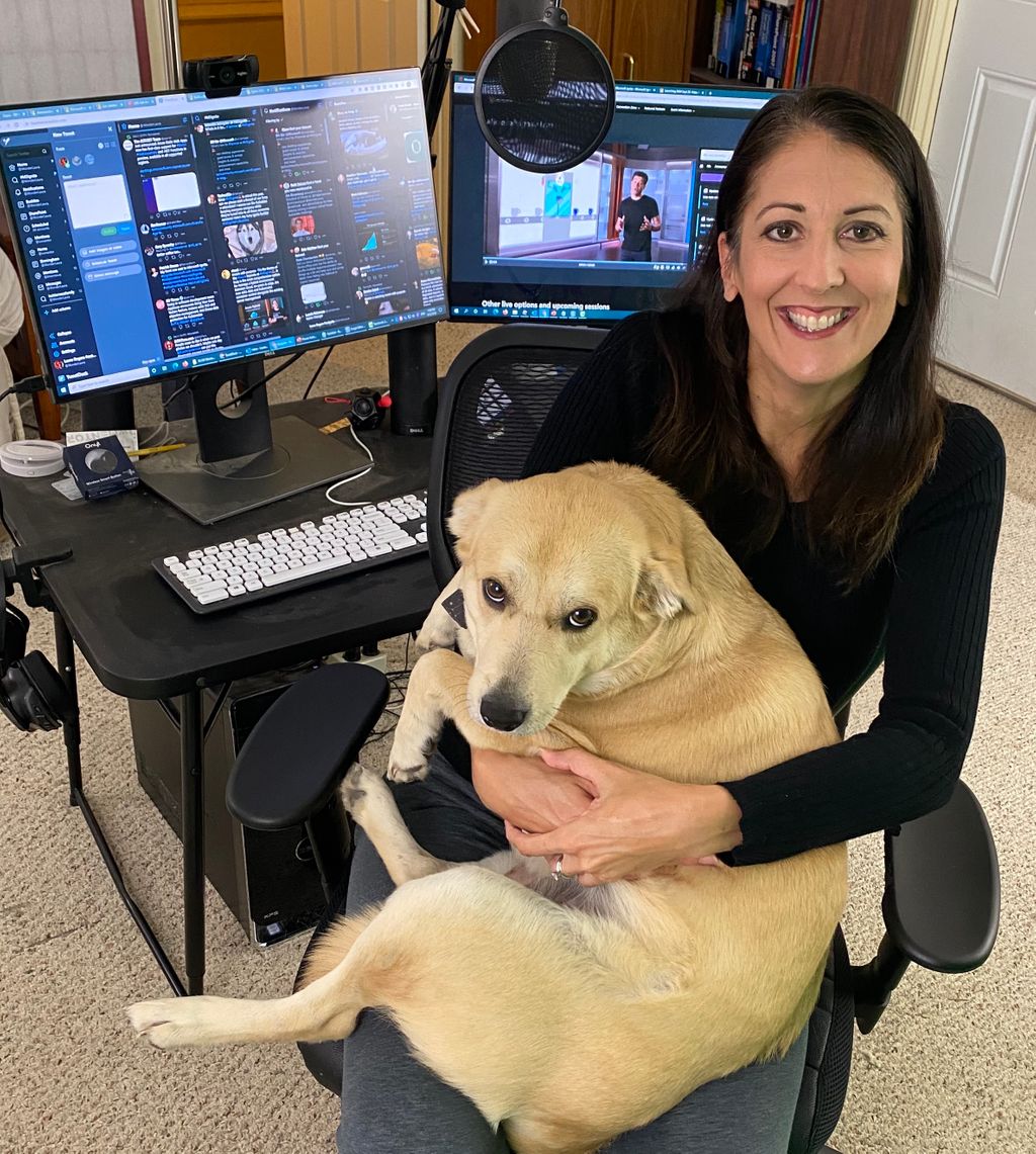 WonderLaura's tweet photo. Hanging out watching #MSIgnite with doggie Callisto. #Microsoft #TechDog https://t.co/MWJARy2SbG