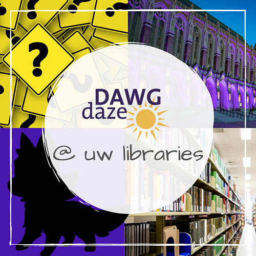 uwlibraries's tweet photo. A virtual quest, a debate watch party, trivia games, prizes and new friends await (plus you might learn a few things about the @uwlibraries too)! Sign up and learn more https://t.co/GGzmJoW5Nm @uwstudentlife @UWArtSci @uwnews @UW #HuskiesGO #UWLibraries #DawgDaze2020 https://t.co/nLWtJRc8n5