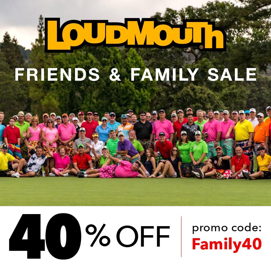 Hey BFF’s, now is the time to grab some Loudmouth. 40% off in-stock apparel. 👍🏻🤩  uk.loudmouthgolf.com
Offer ends 23rd September! 
Enter code Family40 at checkout