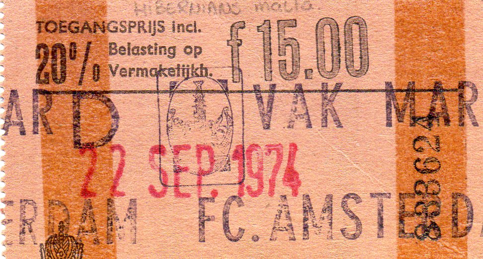 voetbalstats's tweet image. Slechts één Europees seizoen voor #FCAmsterdam waarin ze acht duels speelden. Seizoen 1974/1975.
Nu ook alle tickets op de site. Als laatste is het uitduel tegen #HiberniansFC toegevoegd. 
Ticket weer dankzij @DokkieGooner 👍
voetbalstats.nl/ticketsecclubj…