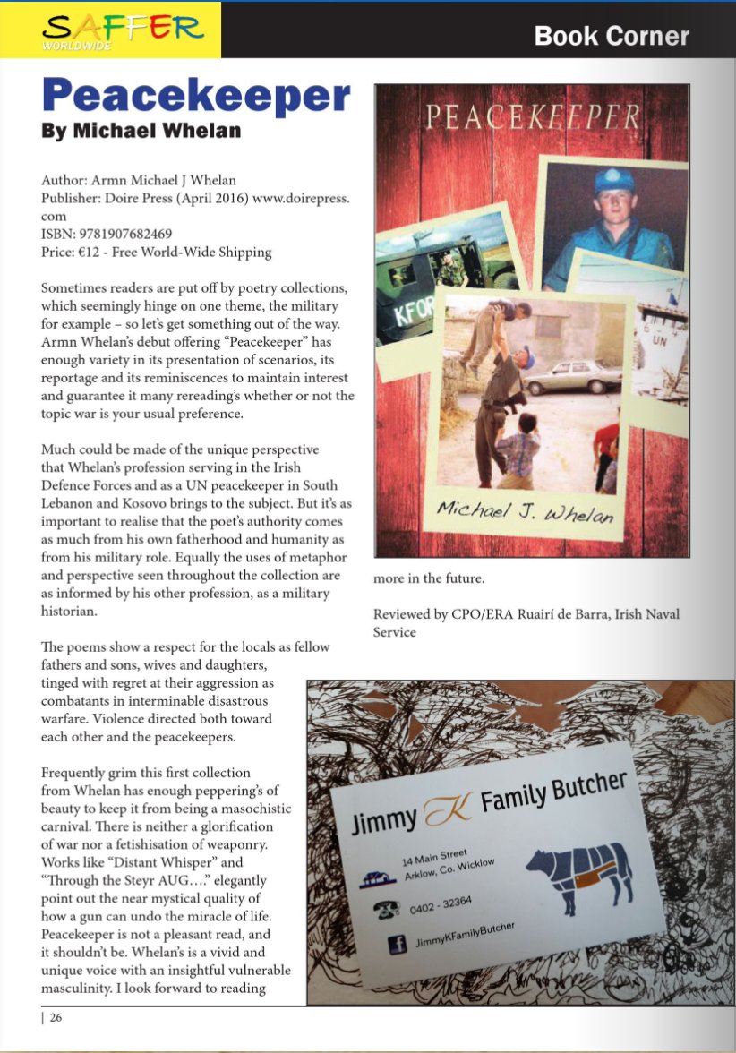 kforfitz_Wayne's tweet image. Here's a #FREE online read #SAFFER Worldwide Magazine for South-Africans - my piece on #AirCorps colleague Cpl Michael J. Whelan - in 'Technician to Poet' &amp;amp; his literary accomplishments, including a review of 'Peacekeeper' Poetry Collection by @r_debarra.

online.pubhtml5.com/aqbh/iydr/#p=1