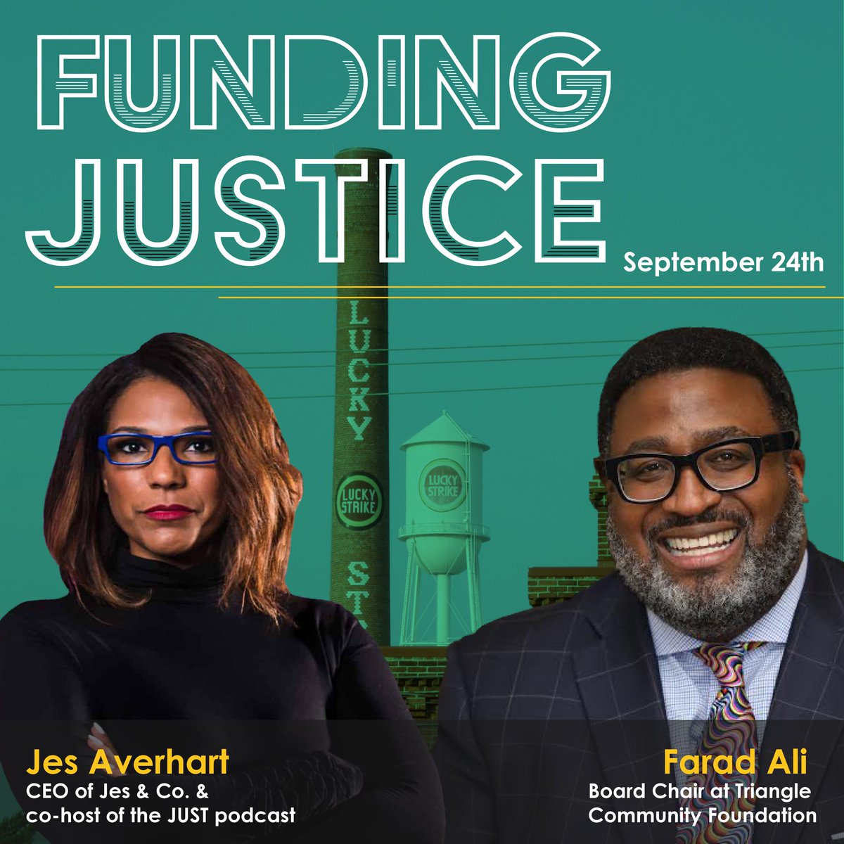 recitynetwork's tweet image. ANNOUNCING our speaker for our 3rd Funding Justice episode!

On Thur, 9.24, @jesaverhart &amp;amp; Farad Ali—Board Chair at the @TriComFdm —will continue our conversation on dev strategies, fundraising how-tos, and more.

loom.ly/JE6Yu8c
.
#FundingJustice #ReCity