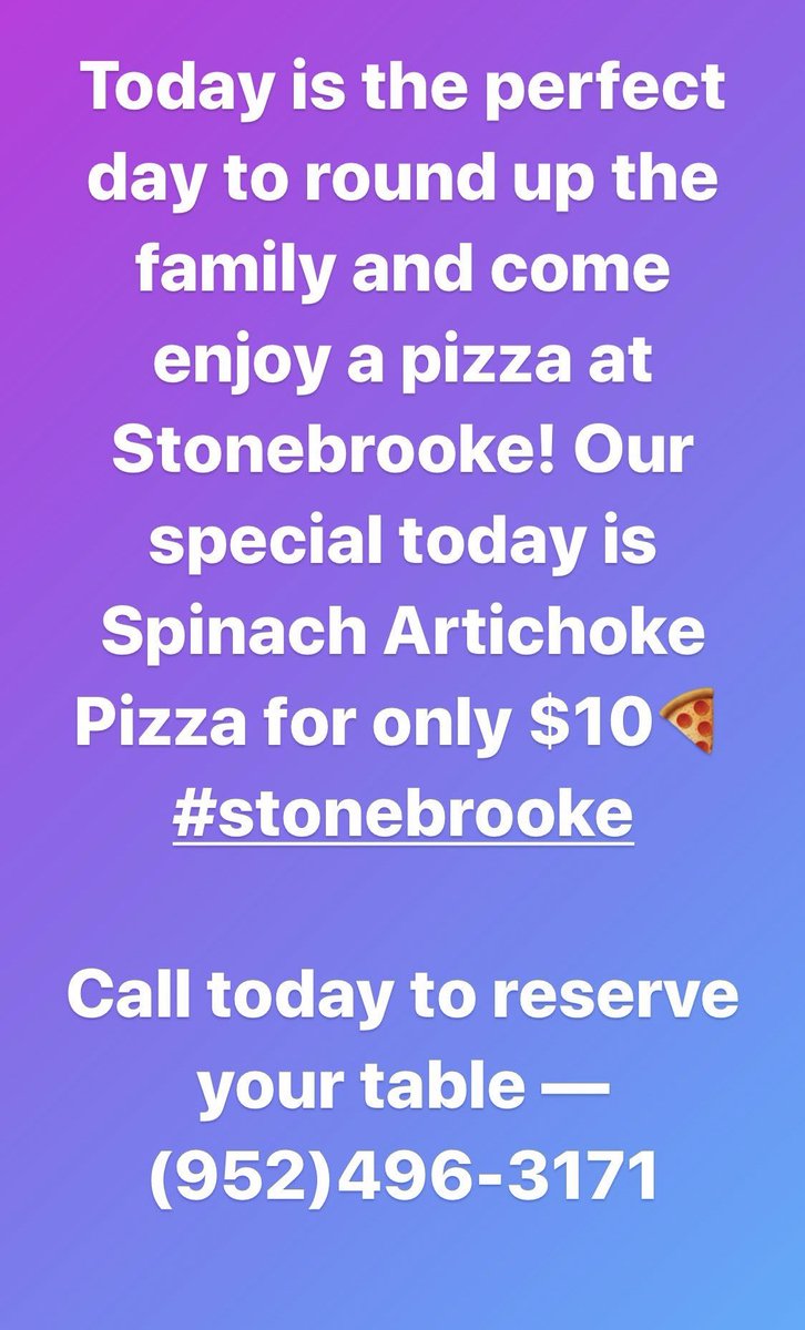 PIZZA SPECIAL🤩🍕 #stonebrooke