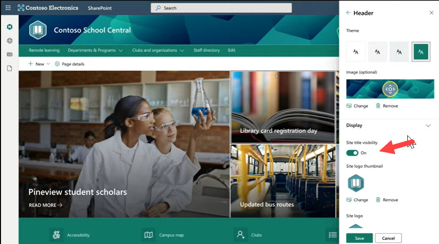 More good #MSIgnite news for intranets! New branding capabilities for #SharePoint sites! (and hide the site title!)