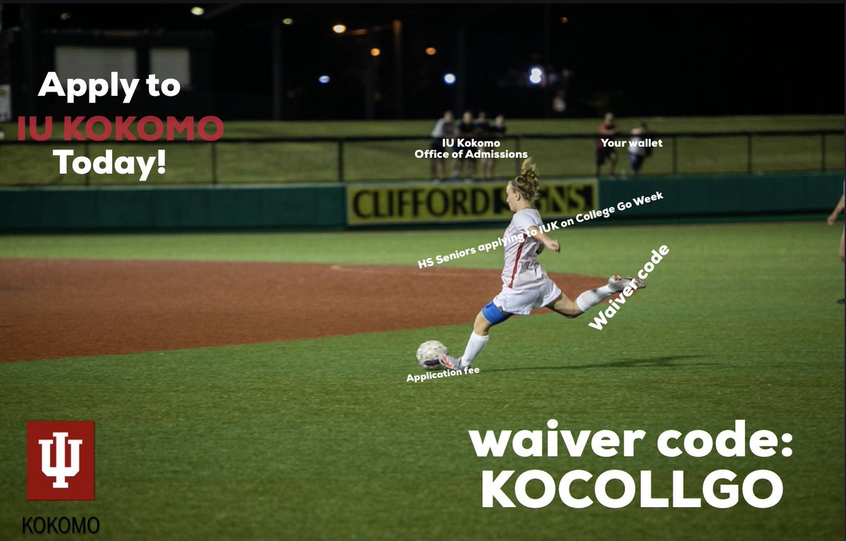 Kick the application fee away! Apply to IUK using our waiver code for College Go Week! #myIUK #collegegoweek2020