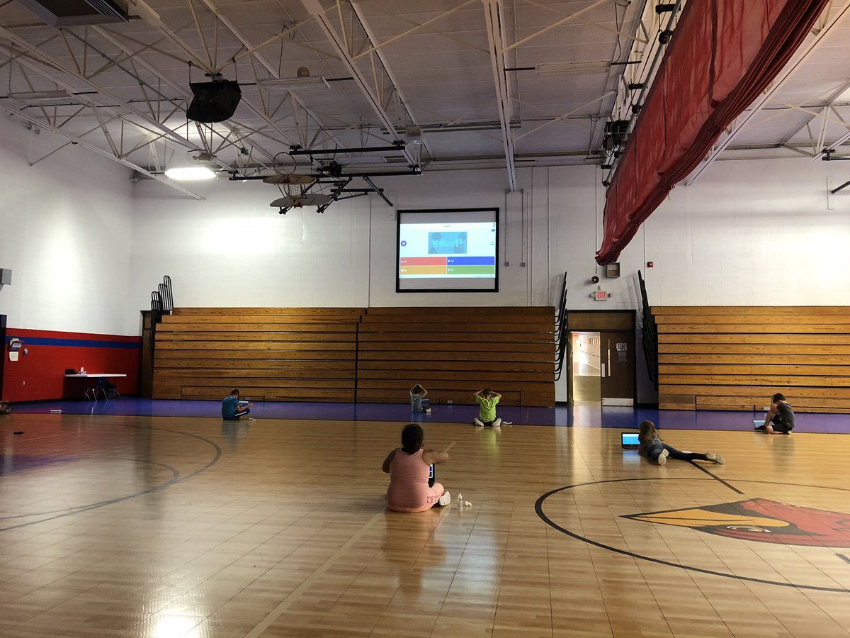 bracherbunch3's tweet photo. We are playing Kahoot on the big screen in the gym to practice our 2’s, 5’s, and 10’s multiplication facts! @ClintonMoCards @CIScards345 #CardinalPride #CISReadySetReturn https://t.co/bpCWAUJ0M7