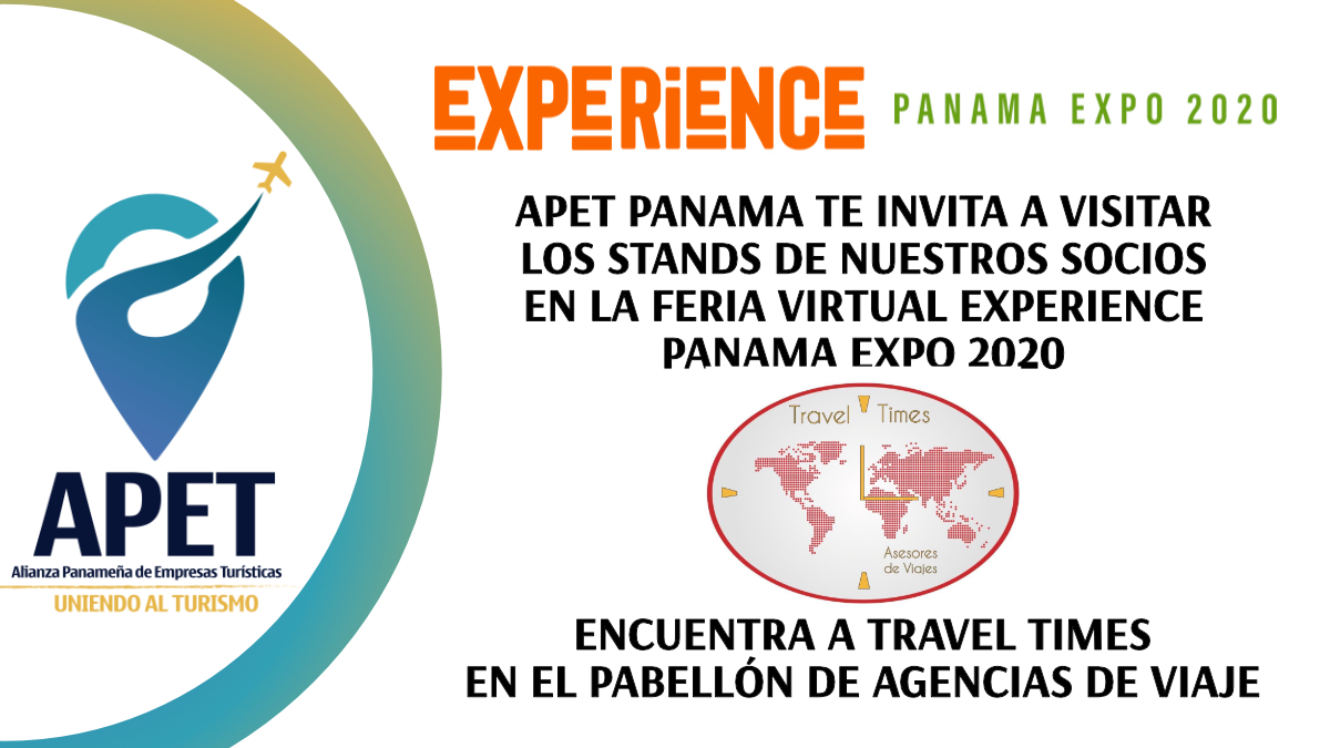 apetpanama's tweet photo. APET te invita a que visites a nuestros socios en la #ExperiencePanamaExpo2020 del 25 al 27 de Septiembre! Regístrate en https://t.co/oSiC03iXMa y descubre las cosas bellas de tu país! 
#SomosAPET
@TravelTimes507  @EXPERIENCEPANA1 https://t.co/sudAW50cEU
