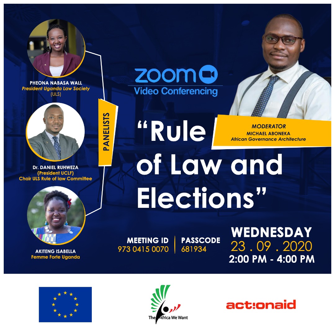 UgAcdeg's tweet photo. Join the discussion on Rule of Law and Elections by @actionaiduganda tomorrow. #RatifyACDEGUG @MichaelAboneka @PheonaWall @akitengisabella  @xmusema @nicksonogwal @AGA_Platform @africa_wewant @EUinUG https://t.co/ZZpffq3AfC