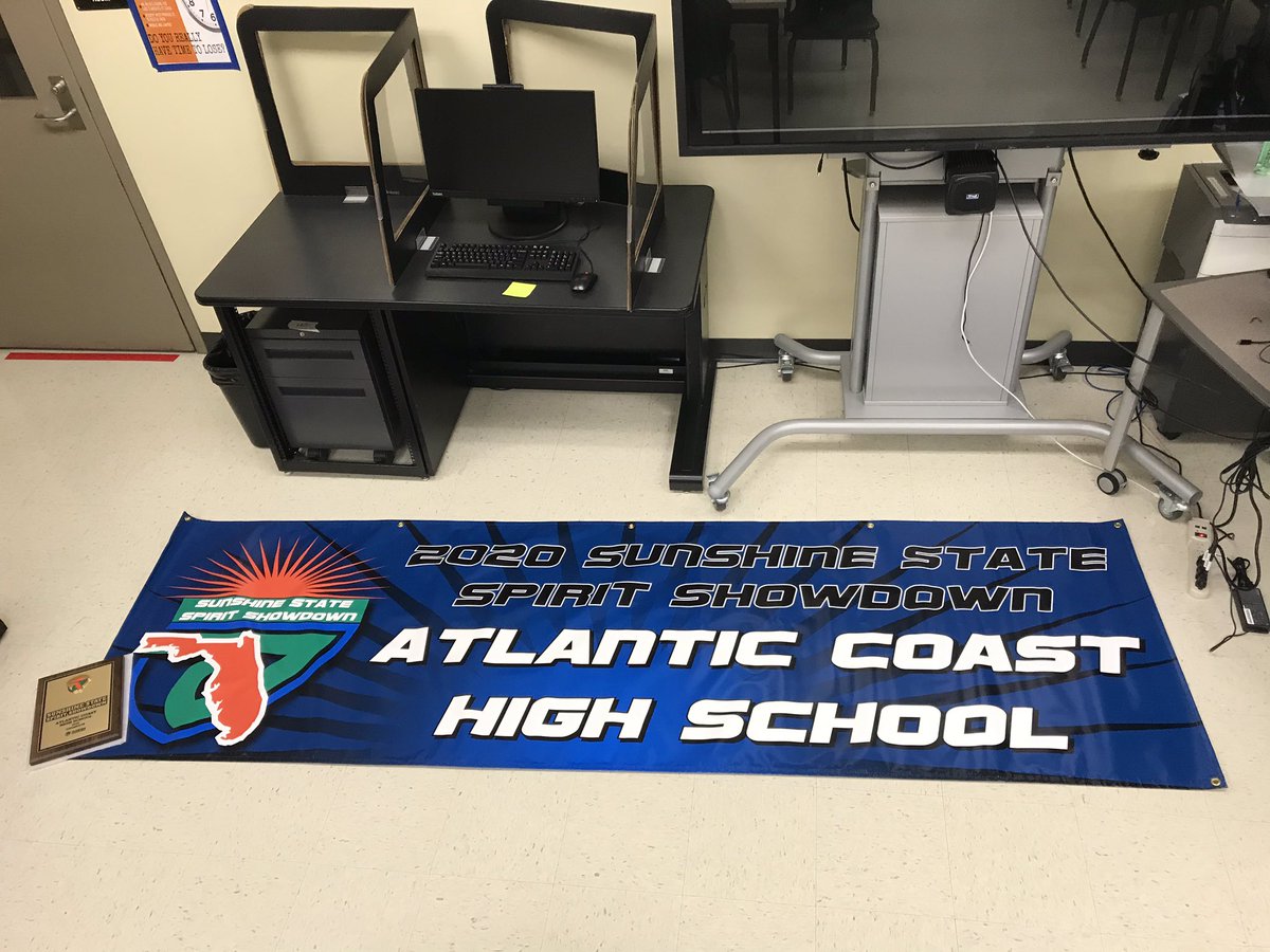 In March, @ACHS_News was chosen as the winner of the <a href="/fhsaa/">FHSAA</a> Sunshine State Spirit Showdown Contest. <a href="/MarcelFindlay/">Marcel Findlay</a> and Lindsay Fowler teamed up to produce a great video that showcased our school spirit. Earlier today, we received a banner &amp; plaque to commemorate our championship.