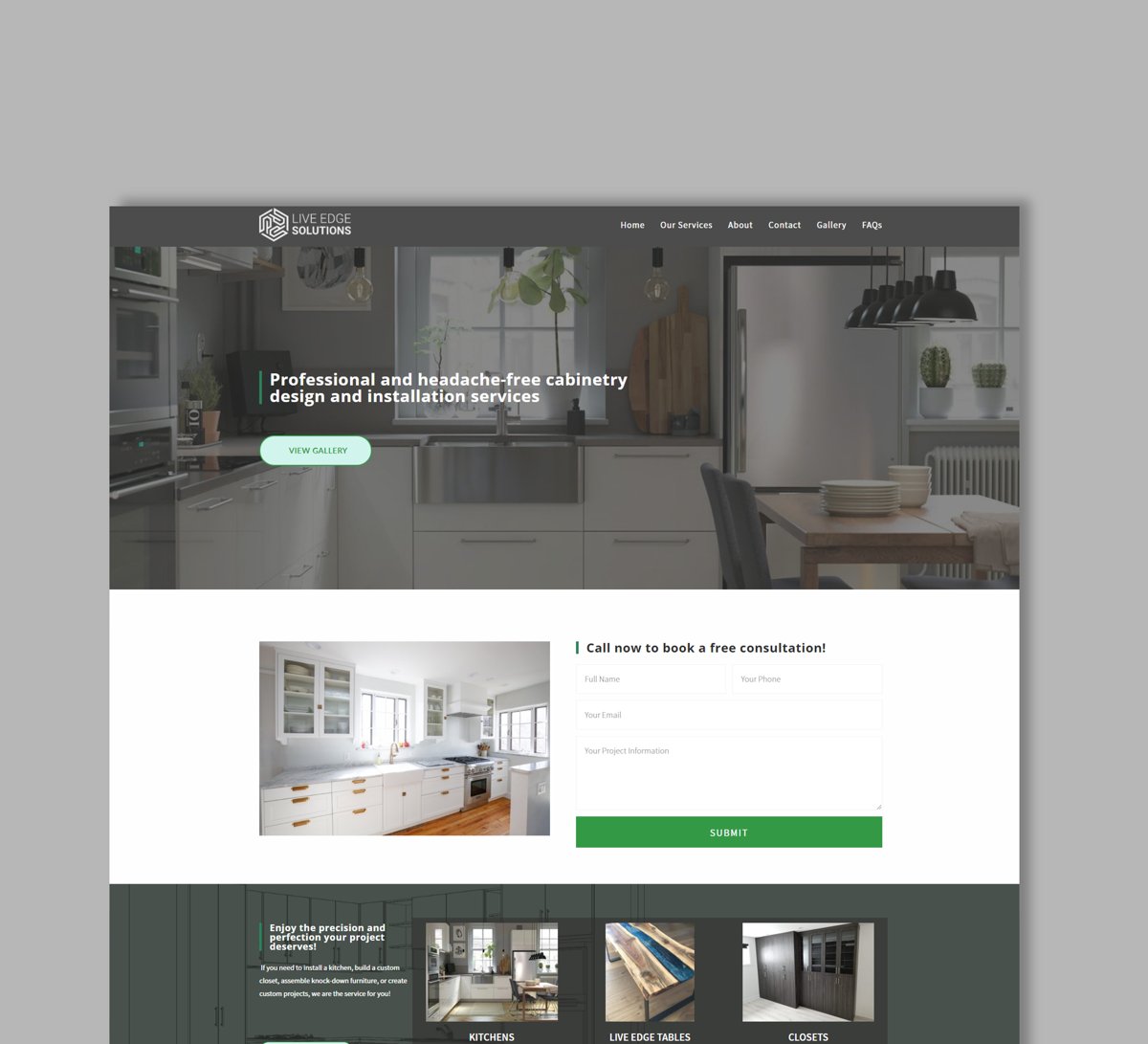 Live Edge provides amazing cabinetry design and installation. Check their stunning gallery or get a free quote! Sitepress made it all possible: liveedgesolutions.ca

 Visit sitepress.dev today.
#WebsiteDesign #WebsiteDevelopment #WebsiteMarketing #WebsiteHosting