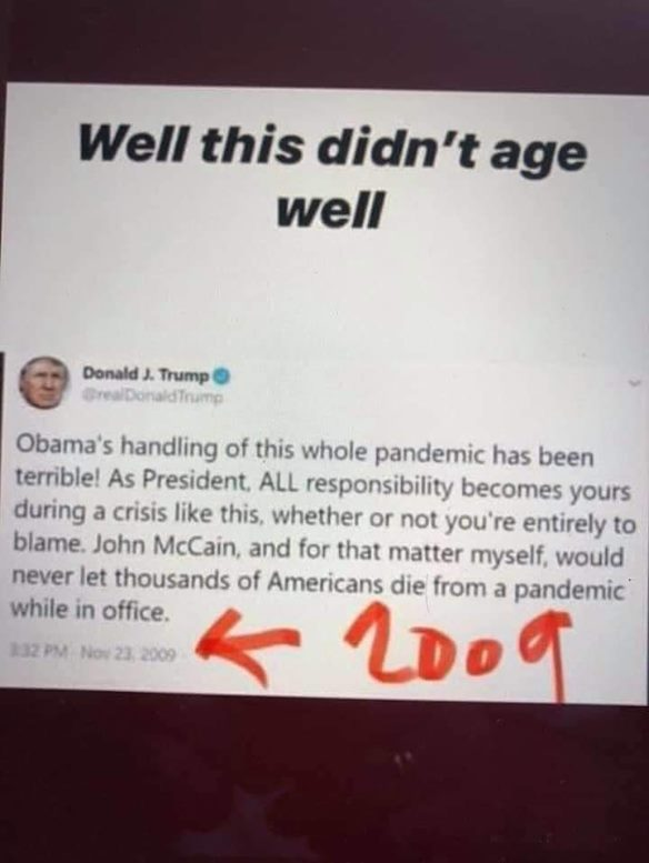 Definition of hypocrisy and failure:  Trumps 2009 tweet