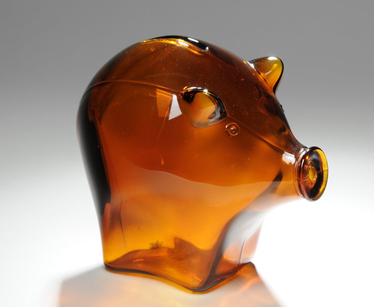 Orange - A piggy bank made at Wood Bros Glassworks