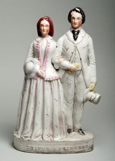 Black and white - Ceramic figurine attributed to a Staffordshire pottery