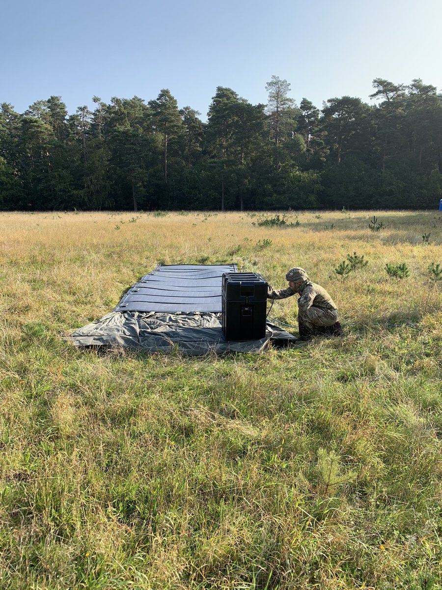 <a href="/528STRE/">528 STRE (Power)</a> trialing the FAST FOLD solar power system from <a href="/renovagen/">RENOVAGEN OÜ</a> on Ex POWER WARRIOR. #Alwaysready <a href="/Proud_Sappers/">Corps of Royal Engineers</a> <a href="/66WorksGroup_RE/">66 Works Group RE</a>