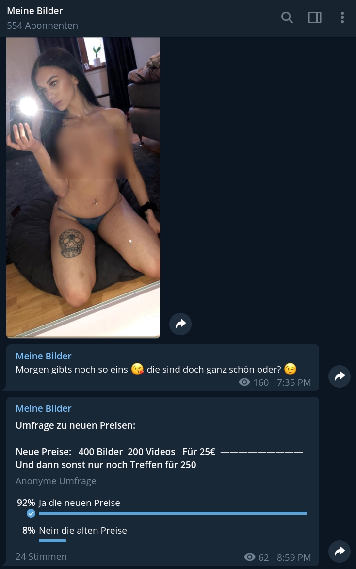 Bei mir könnt ihr sogar meine Preise abstimmen hahaha 😜🦄

Meine Nummer steht in meienm Twitter Profil