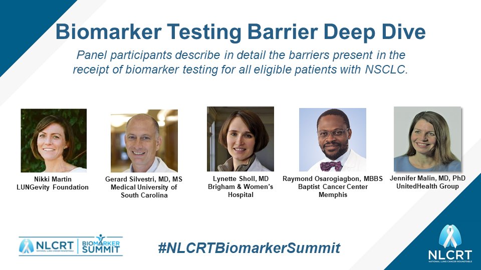 NLCRTnews's tweet photo. Thank you #GerardSilvestri #NikkiMartin @lmsholl #RaymondOsarogiagbon #JenniferMalin for sharing your invaluable expertise about the barriers to optimizing use of NSCLC biomarkers in practice @AmericanCancer @accpchest @LUNGevity @IASLC @UnitedHealthGrp @BrighamWomens https://t.co/5DJfcI69Le