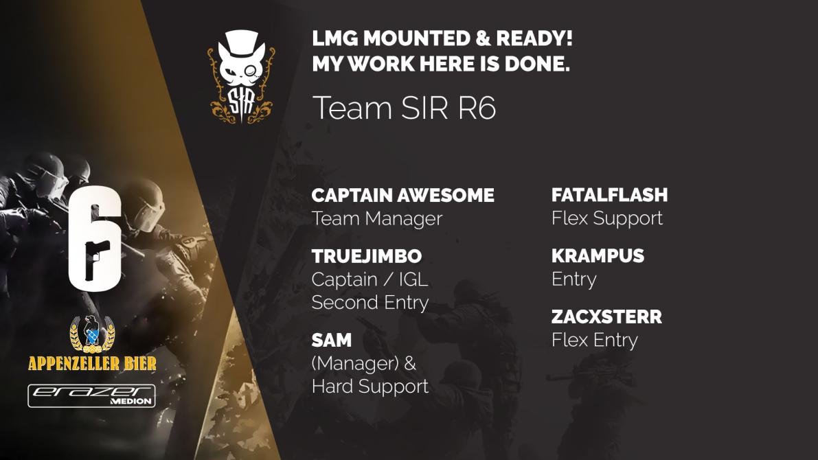 SwissIncRebels's tweet image. 🔥LMG mounted &amp;amp; ready!🔥

A big applause for our new SIR Rainbox Six Siege Team 😎💪 These boys gonna rock the new season: 

@cptawesome_r6 
@JimboTrue 
@r6s_Sam 
@flash_fatal 
@KrampusR6 
@Zacsterrr 

Welcome in the SIR family! We're happy to have you💙