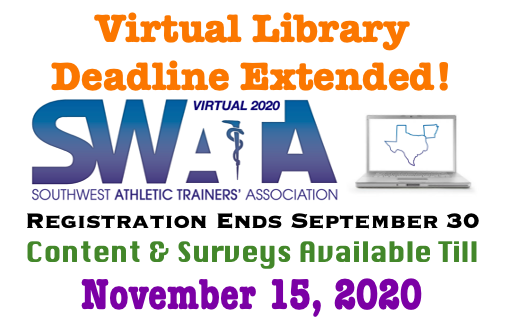 SWATAD6's tweet photo. #VSWATA2020 Registration ends September 30 and the deadline to access content and complete CEU surveys is no November 15th, 2020. Take advantage of this great opportunity! https://t.co/XhXFmnVmGL
