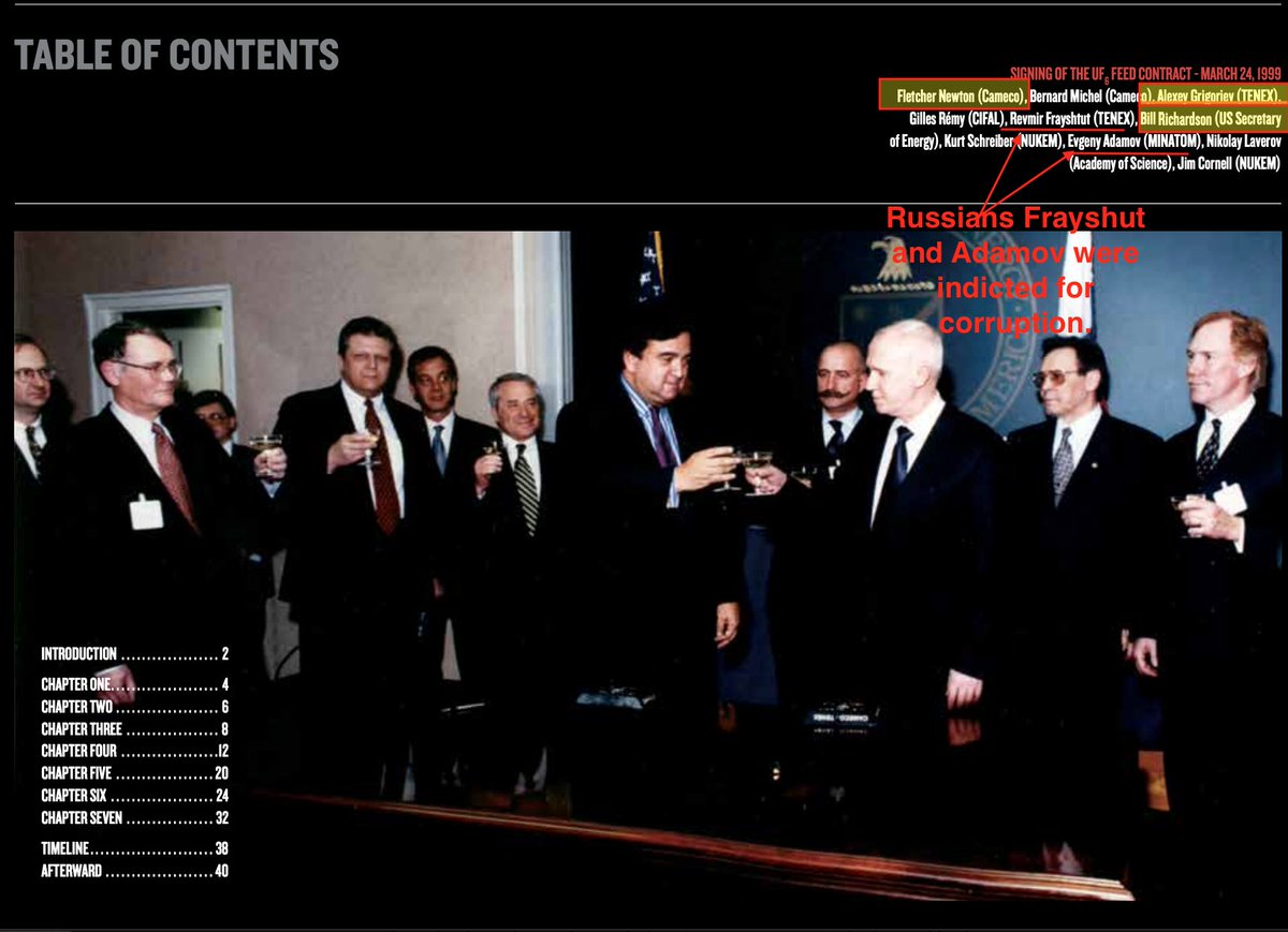 The ^linked Tenex PDF is fascinating read on the M2M deal. Notice it was negotiated by Clinton cronies (Bill Richardson *cough Epstein*. Other names to remember: Leon Fuerth (Al Gore asst), Alexei Grigoriev (Russian nuke exec), Fletcher Newton (now Russia's Uranium One lobbyist)