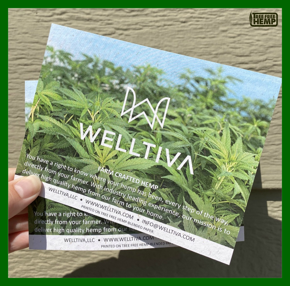 TreeFreeHemp's tweet photo. Be well 🙂 💚 #HempPaper #TreeFreeHemp #Welltiva https://t.co/zzvKVxMmp0