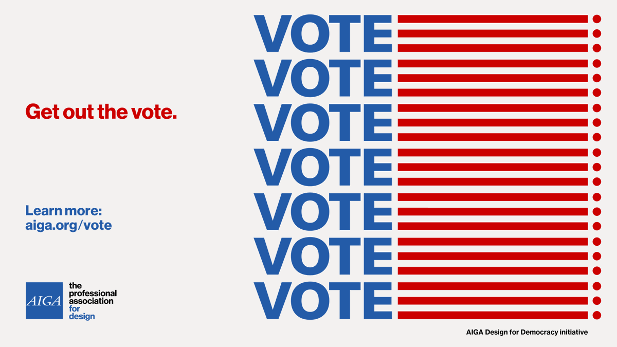 AIGAdesign's tweet photo. Happy National Voter Registration Day — a nonpartisan civic holiday celebrating our democracy! We've partnered with @LWV &amp; @npvote to increase voter engagement with a countdown to the election. Register and get out the vote: https://t.co/evRLkakwpR #AIGAVote https://t.co/nFIoSWZumx