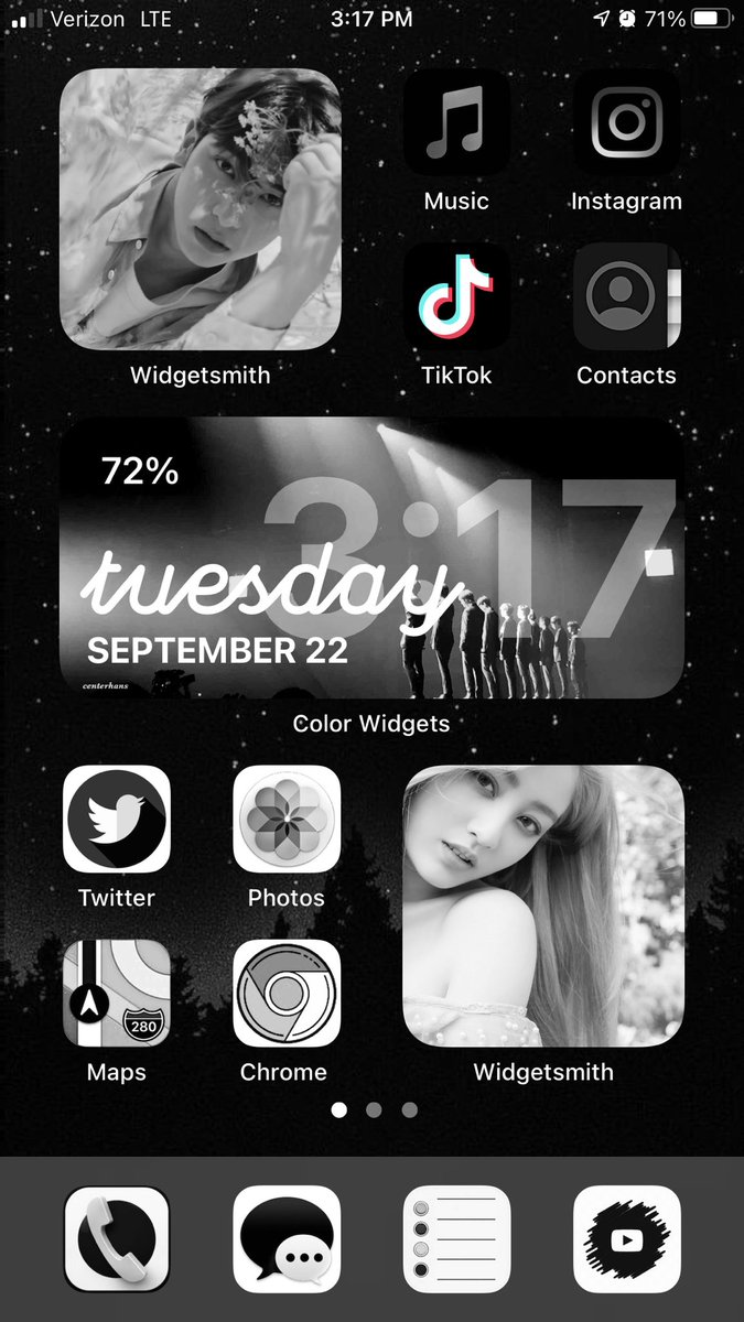 JtinRizzle's tweet image. Everyone’s posting their aesthetic iPhone set ups and I wanted to share mine haha. I did it grayscale and (obviously) had to throw in some kpop in there lol. I love it!! #aesthetic #iPhoneHomeScreen #iphonesetup #kpop  #twice #x1 #트와이스 #엑스원 #케이팝