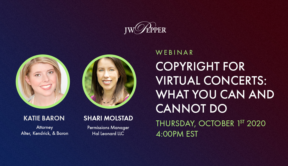Get your virtual performance copyright questions ready! Join a panel of experts in a discussion about various types of virtual performances and the copyright licensing needed for each. Register here: okt.to/Y4ZPVW #musiced #musiceducation