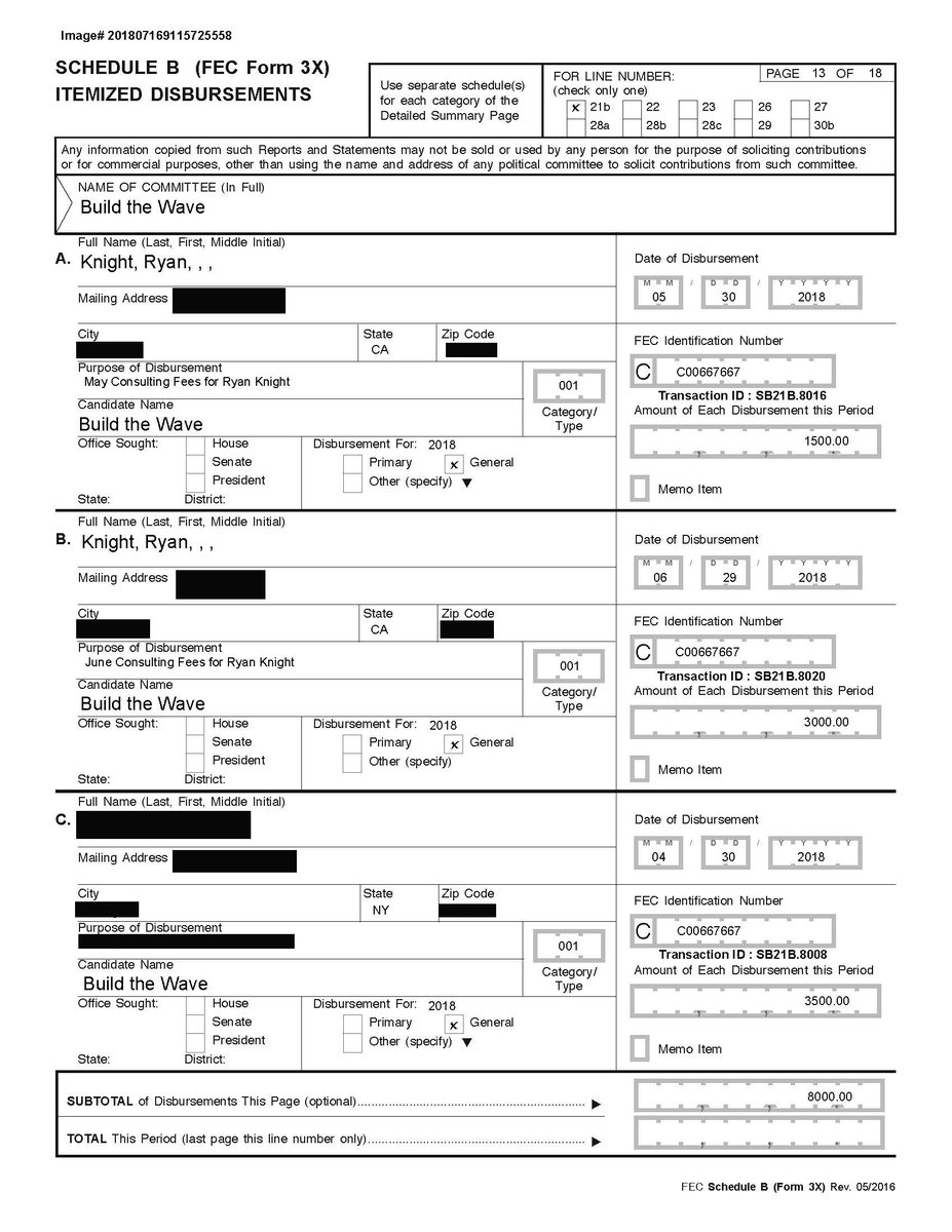 Exhibit A: Back in 2018, Ryan Knight was receiving donation funds from the "Build the Wave" political action committee. He received thousands of dollars to... um... I guess tweet because I couldn't determine why he was being paid. So he was basically paid to be a Progressive...