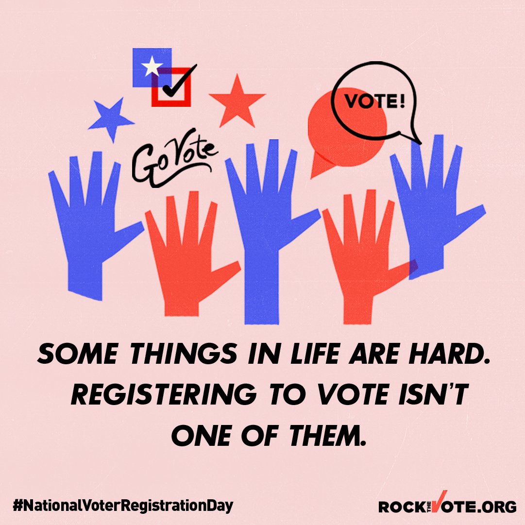 We’re joining <a href="/RocktheVote/">Rock the Vote</a> to help register voters across the country, and what better day to register (or check your registration status!) than #NationalVoterRegistrationDay ☑️✨ Your vote matters! Drop a ☑️ if you’re registered!